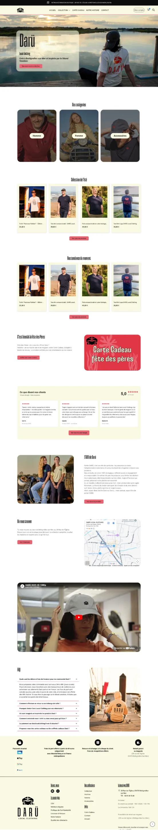 Interface de la nouvelle page d'accueil en production