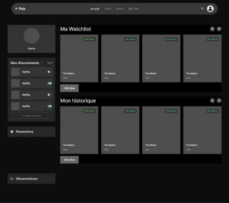 Wireframe Mon compte